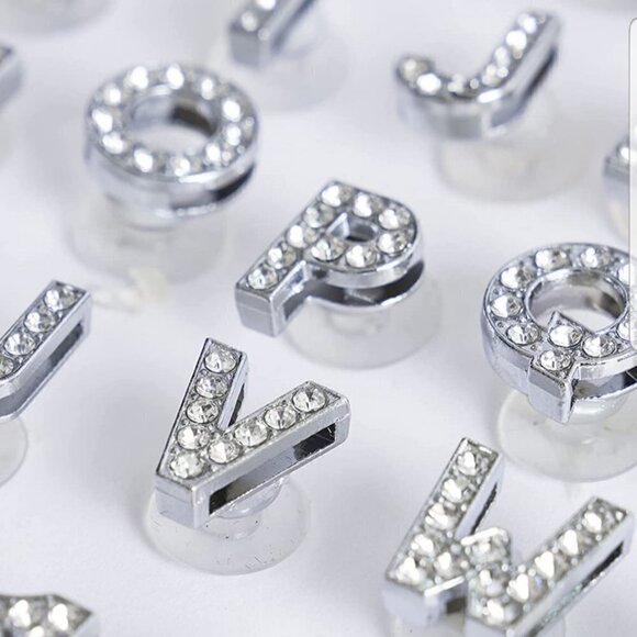 Alphabet Letter Slide 3D Bling Charms 10mm - Picture 3 of 6
